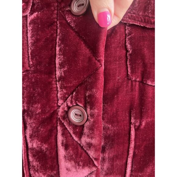 ROTH LE COVER California Vintage 1980's Red Velvet Puff Button Jacket - Picture 4 of 15